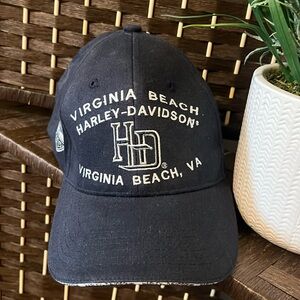 Harley Davidson Motorcycle Hat Ball Cap Virginia Beach VA Blue Size 7 - 7 1/8